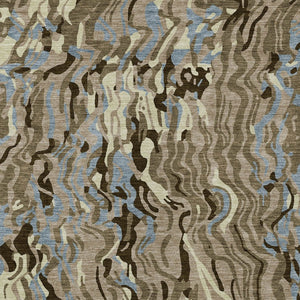 Homeroots 3' Beige Brown And Ivory Abstract Washable Area Rug For Indoor Or Outdoor Comfort And Style 8' X 10' Polyester 600327