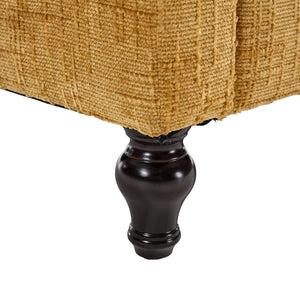 English Elm Modern chenille 2-seater sofa with LED lighting, USB charging, storage pocket, sturdy wood legs Mustard yellow W395P318542