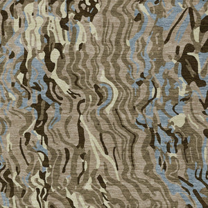 Homeroots 3' Beige Brown And Ivory Abstract Washable Area Rug For Indoor Or Outdoor Comfort And Style 9' X 12' Polyester 600328