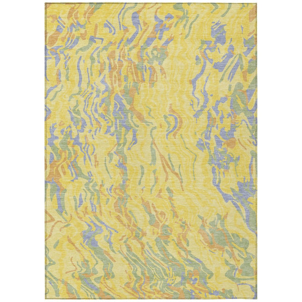 HomeRoots 5' Vibrant Abstract Indoor Outdoor Area Rug - Durable, Washable, Stain-Resistant, Perfect for High Traffic Spaces 5' X 8' 600331