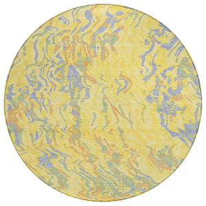 HomeRoots 5' Vibrant Abstract Indoor Outdoor Area Rug - Durable, Washable, Stain-Resistant, Perfect for High Traffic Spaces 8' Round 600332