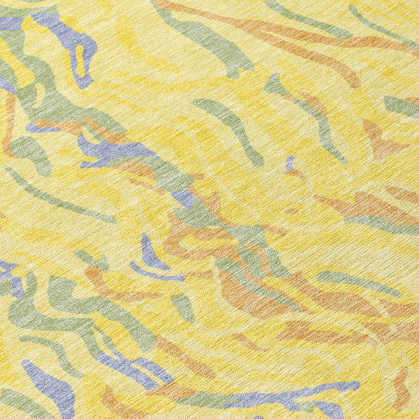 Homeroots 3' Beige Brown And Ivory Abstract Washable Area Rug For Indoor Or Outdoor Comfort And Style 8' X 10' Polyester 600333