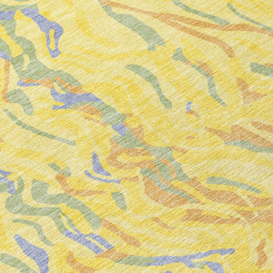 Homeroots 3' Beige Brown And Ivory Abstract Washable Area Rug For Indoor Or Outdoor Comfort And Style 9' X 12' Polyester 600334