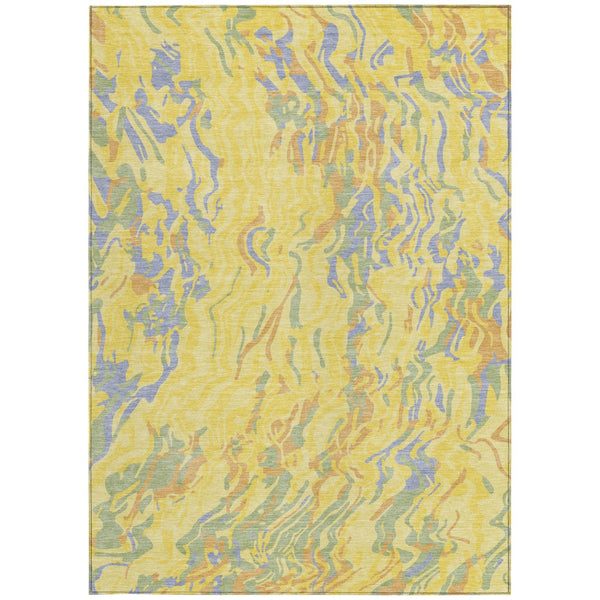 Homeroots 3' Beige Brown And Ivory Abstract Washable Area Rug For Indoor Or Outdoor Comfort And Style 10' X 14' Polyester 600335