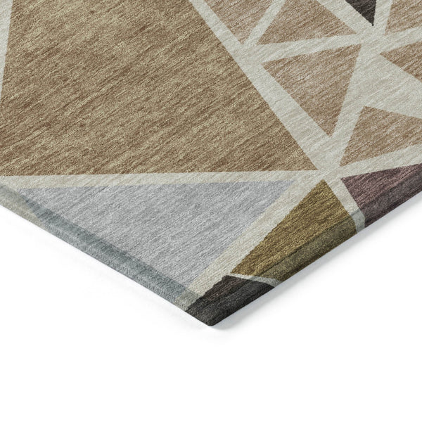 Homeroots 3' Stylish Geometric Artichoke Green And Aqua Washable Area Rug For Indoor And Outdoor Spaces 8' X 10' Polyester 600345