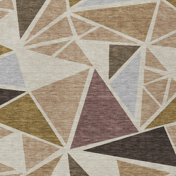 Homeroots 3' Stylish Geometric Artichoke Green And Aqua Washable Area Rug For Indoor And Outdoor Spaces 8' X 10' Polyester 600345