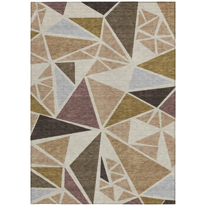 Homeroots 3' Stylish Geometric Artichoke Green And Aqua Washable Area Rug For Indoor And Outdoor Spaces 9' X 12' Polyester 600346