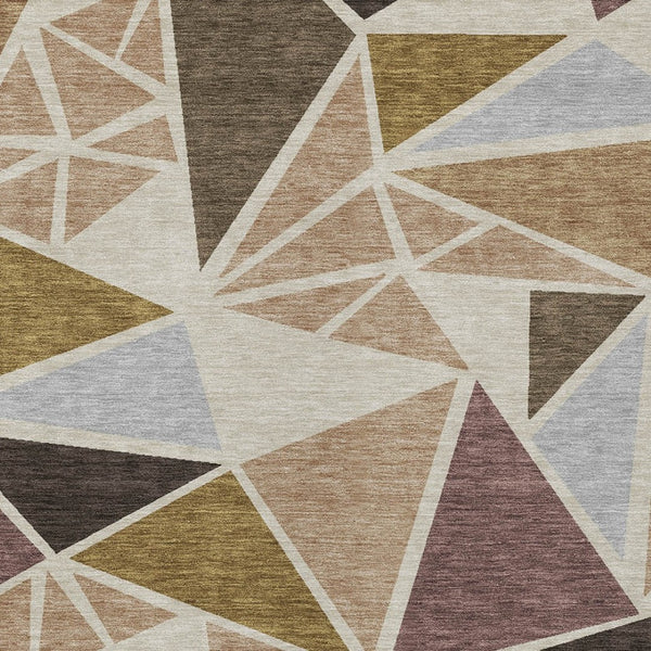 Homeroots 3' Stylish Geometric Artichoke Green And Aqua Washable Area Rug For Indoor And Outdoor Spaces 10' X 14' Polyester 600347