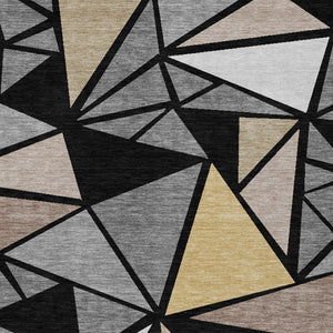 Homeroots 3' Stylish Geometric Artichoke Green And Aqua Washable Area Rug For Indoor And Outdoor Spaces 9' X 12' Polyester 600352