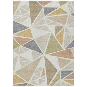 HomeRoots 5' Modern Geometric Washable Area Rug - Durable, Stain-Resistant for Indoor & Outdoor Spaces 8' X 10' 600375