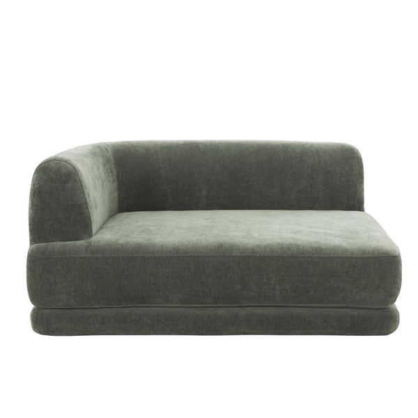 English Elm 115" L-shaped Sectional Three Piece Deep Seat Chaise Sofa for Modern Living Rooms Green N767P385430F