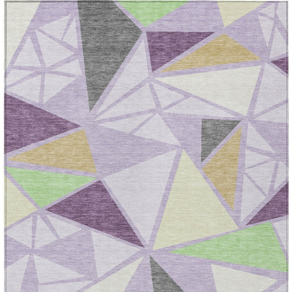 Homeroots 3' Stylish Geometric Artichoke Green And Aqua Washable Area Rug For Indoor And Outdoor Spaces 8' X 10' Polyester 600381