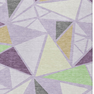 Homeroots 3' Stylish Geometric Artichoke Green And Aqua Washable Area Rug For Indoor And Outdoor Spaces 10' X 14' Polyester 600383