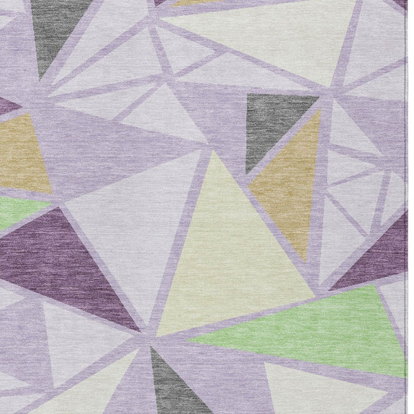 Homeroots 3' Stylish Geometric Artichoke Green And Aqua Washable Area Rug For Indoor And Outdoor Spaces 10' X 14' Polyester 600383