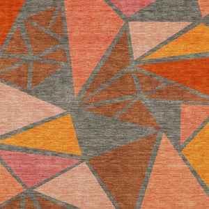 Homeroots 3' Stylish Geometric Artichoke Green And Aqua Washable Area Rug For Indoor And Outdoor Spaces 9' X 12' Polyester 600394