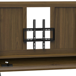 English Elm Mobile TV Stand Mobile TV Stand with Projector Screen, 32-50" Mount, 360° Casters, Surge Hub, MDF Storage W3383P352288