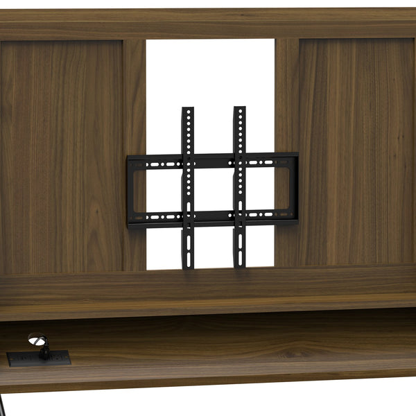 English Elm Mobile TV Stand Mobile TV Stand with Projector Screen, 32-50" Mount, 360° Casters, Surge Hub, MDF Storage W3383P352288