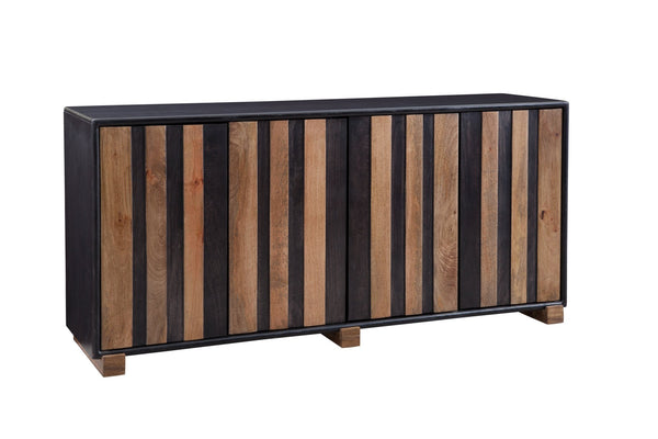 Basset Mirror Adrienne Modern Server – Stylish Mango Wood With Distressed Finish, Adjustable Shelves & Cord Management Brown Wood 6004-dr-576