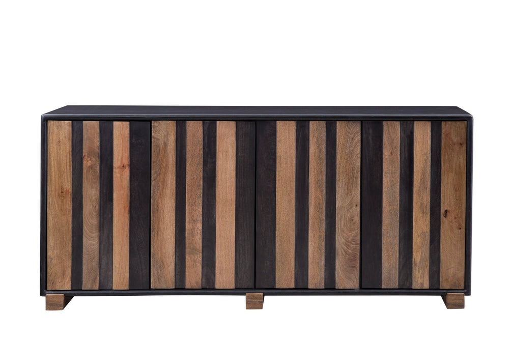 Basset Mirror Adrienne Modern Server – Stylish Mango Wood With Distressed Finish, Adjustable Shelves & Cord Management Brown Wood 6004-dr-576