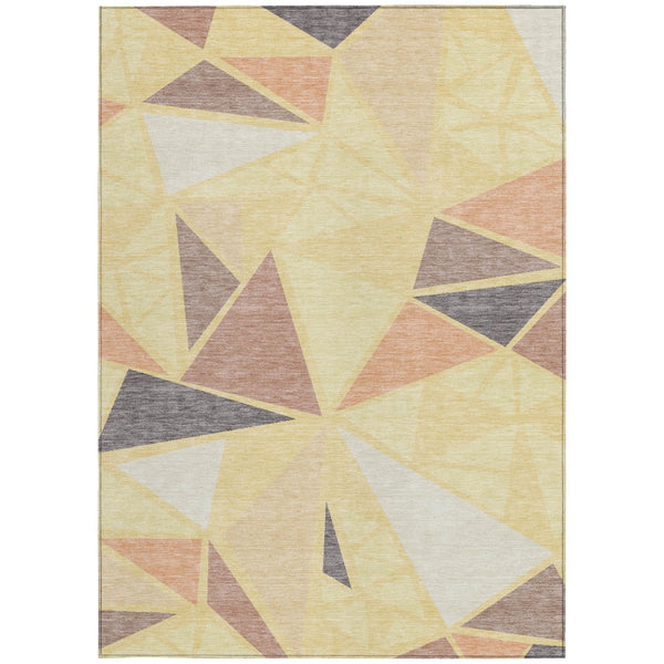 Homeroots 3' Stylish Geometric Artichoke Green And Aqua Washable Area Rug For Indoor And Outdoor Spaces 3' X 5' Polyester 600402