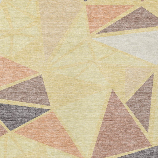 Homeroots 3' Stylish Geometric Artichoke Green And Aqua Washable Area Rug For Indoor And Outdoor Spaces 5' X 8' Polyester 600403