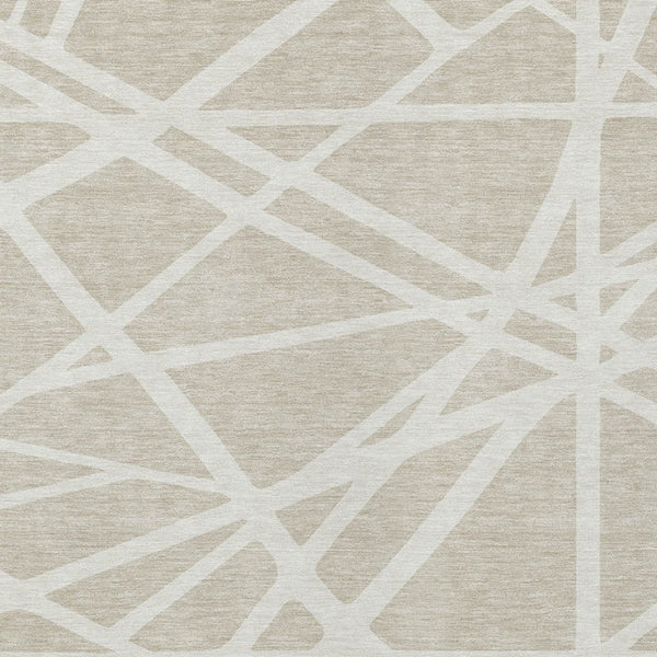 HomeRoots 5' Contemporary Beige and Ivory Geometric Area Rug - Durable, Washable for Indoor and Outdoor Spaces 5' X 8' 600415