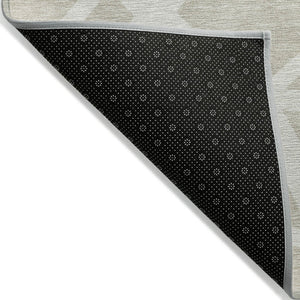 HomeRoots 5' Contemporary Beige and Ivory Geometric Area Rug - Durable, Washable for Indoor and Outdoor Spaces 10' X 14' 600419