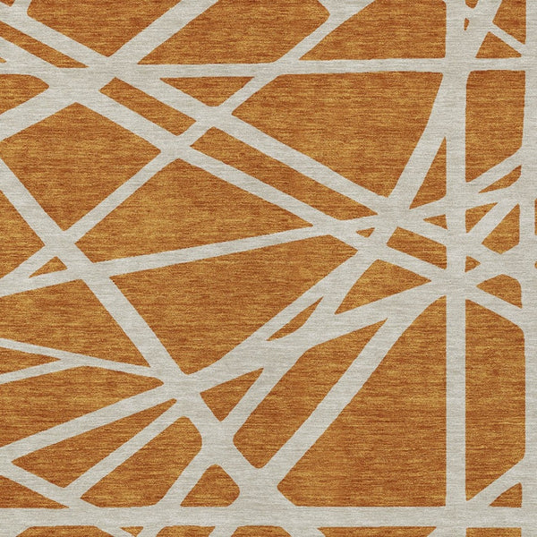 Homeroots 3' Stylish Beige And Ivory Geometric Washable Area Rug For Indoor And Outdoor Spaces - Durable Design 9' X 12' Polyester 600436