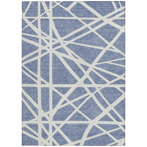 Homeroots 3' Stylish Beige And Ivory Geometric Washable Area Rug For Indoor And Outdoor Spaces - Durable Design 5' X 8' Polyester 600439
