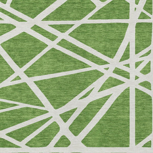 Homeroots 3' Stylish Beige And Ivory Geometric Washable Area Rug For Indoor And Outdoor Spaces - Durable Design 5' X 8' Polyester 600445