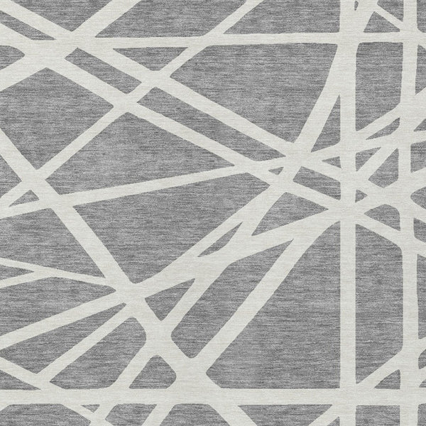 Homeroots 3' Stylish Beige And Ivory Geometric Washable Area Rug For Indoor And Outdoor Spaces - Durable Design 5' X 8' Polyester 600457