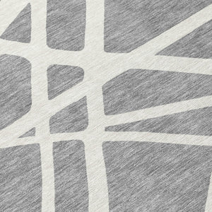 Homeroots 3' Stylish Beige And Ivory Geometric Washable Area Rug For Indoor And Outdoor Spaces - Durable Design 8' Round Polyester 600458