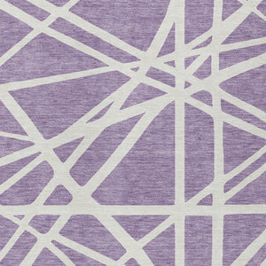 Homeroots 3' Stylish Beige And Ivory Geometric Washable Area Rug For Indoor And Outdoor Spaces - Durable Design 5' X 8' Polyester 600469