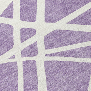 Homeroots 3' Stylish Beige And Ivory Geometric Washable Area Rug For Indoor And Outdoor Spaces - Durable Design 8' Round Polyester 600470