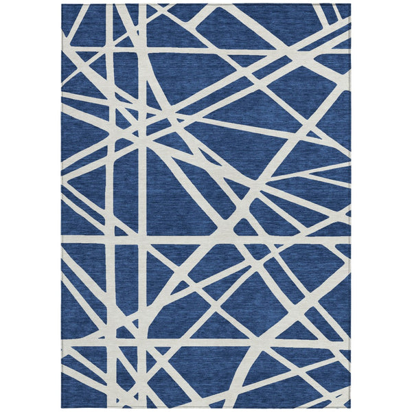 Homeroots 3' Stylish Beige And Ivory Geometric Washable Area Rug For Indoor And Outdoor Spaces - Durable Design 3' X 5' Polyester 600474