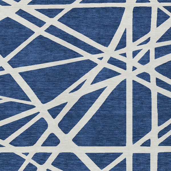 Homeroots 3' Stylish Beige And Ivory Geometric Washable Area Rug For Indoor And Outdoor Spaces - Durable Design 9' X 12' Polyester 600478