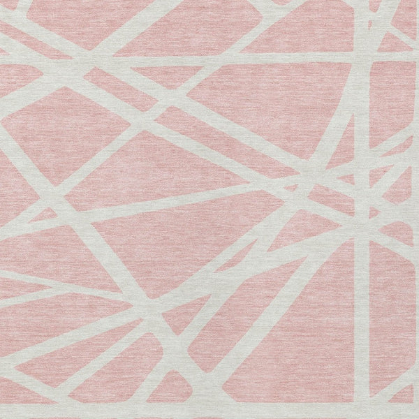 Homeroots 3' Stylish Beige And Ivory Geometric Washable Area Rug For Indoor And Outdoor Spaces - Durable Design 3' X 5' Polyester 600480