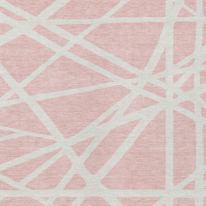 Homeroots 3' Stylish Beige And Ivory Geometric Washable Area Rug For Indoor And Outdoor Spaces - Durable Design 8' X 10' Polyester 600483