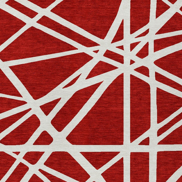 Homeroots 3' Stylish Beige And Ivory Geometric Washable Area Rug For Indoor And Outdoor Spaces - Durable Design 3' X 5' Polyester 600486