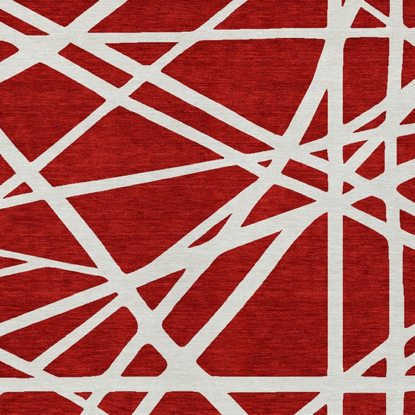 Homeroots 3' Stylish Beige And Ivory Geometric Washable Area Rug For Indoor And Outdoor Spaces - Durable Design 9' X 12' Polyester 600490