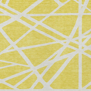 Homeroots 3' Stylish Beige And Ivory Geometric Washable Area Rug For Indoor And Outdoor Spaces - Durable Design 8' X 10' Polyester 600501