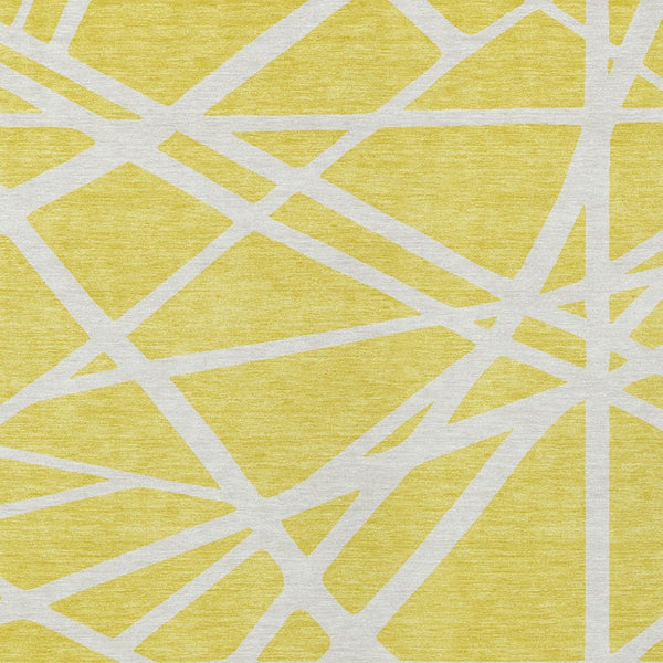 HomeRoots 9' X 12' Yellow Geometric Washable Indoor Outdoor Area Rug - Durable, Stylish, Easy-Care Design! 600502