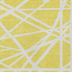 Homeroots 3' Stylish Beige And Ivory Geometric Washable Area Rug For Indoor And Outdoor Spaces - Durable Design 10' X 14' Polyester 600503