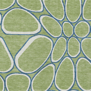 Homeroots 3' Artichoke Green And Ivory Abstract Washable Area Rug For Indoor And Outdoor Use, Durable Design 10' X 14' Polyester 600509