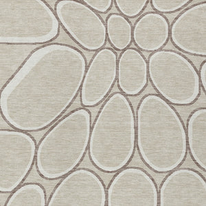 Homeroots 3' Artichoke Green And Ivory Abstract Washable Area Rug For Indoor And Outdoor Use, Durable Design 3' X 5' Polyester 600510