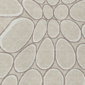 Homeroots 3' Artichoke Green And Ivory Abstract Washable Area Rug For Indoor And Outdoor Use, Durable Design 9' X 12' Polyester 600514