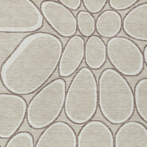 Homeroots 3' Artichoke Green And Ivory Abstract Washable Area Rug For Indoor And Outdoor Use, Durable Design 10' X 14' Polyester 600515