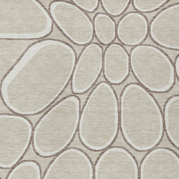 Homeroots 3' Artichoke Green And Ivory Abstract Washable Area Rug For Indoor And Outdoor Use, Durable Design 10' X 14' Polyester 600515