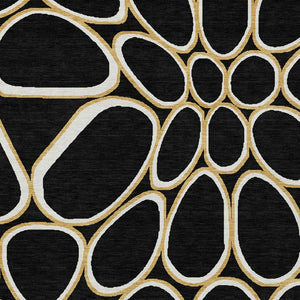 Homeroots 3' Artichoke Green And Ivory Abstract Washable Area Rug For Indoor And Outdoor Use, Durable Design 3' X 5' Polyester 600516