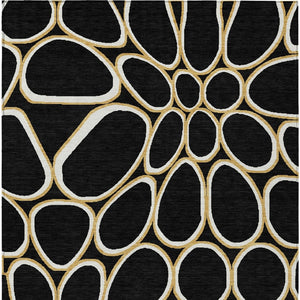 Homeroots 3' Artichoke Green And Ivory Abstract Washable Area Rug For Indoor And Outdoor Use, Durable Design 5' X 8' Polyester 600517